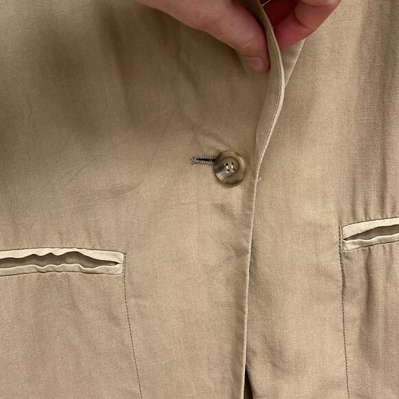 Brochu Walker Tencel-Linen Blend Lightweight Single Button Blazer Silk Trim Med - Picture 6 of 11